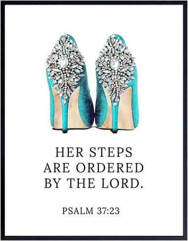 Religious Wall Art For Home 11x14 - Bible Verse Wall Decor - Catholic Wall Decor - Holy Scripture Wall Art - spiritual Gifts - Inspirational Quotes - Light Blue - God Wall Decor for Women - Unframed in Kuwait