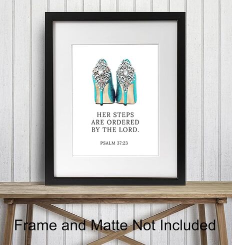 Religious Wall Art For Home 11x14 - Bible Verse Wall Decor - Catholic Wall Decor - Holy Scripture Wall Art - spiritual Gifts - Inspirational Quotes - Light Blue - God Wall Decor for Women - Unframed in Kuwait