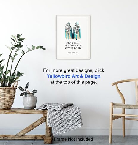 Religious Wall Art For Home 11x14 - Bible Verse Wall Decor - Catholic Wall Decor - Holy Scripture Wall Art - spiritual Gifts - Inspirational Quotes - Light Blue - God Wall Decor for Women - Unframed in Kuwait