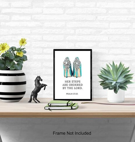 Religious Wall Art For Home 11x14 - Bible Verse Wall Decor - Catholic Wall Decor - Holy Scripture Wall Art - spiritual Gifts - Inspirational Quotes - Light Blue - God Wall Decor for Women - Unframed in Kuwait