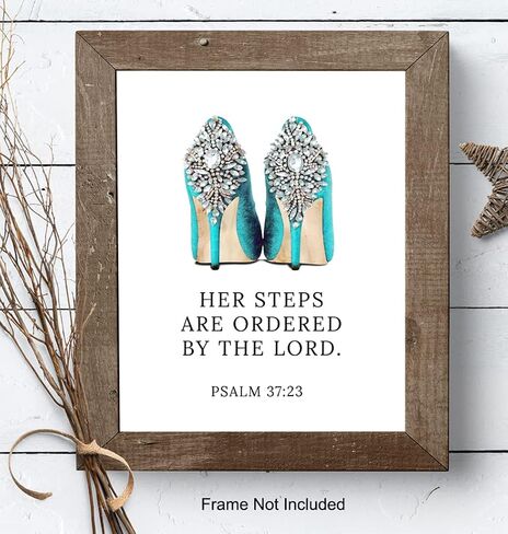 Religious Wall Art For Home 11x14 - Bible Verse Wall Decor - Catholic Wall Decor - Holy Scripture Wall Art - spiritual Gifts - Inspirational Quotes - Light Blue - God Wall Decor for Women - Unframed in Kuwait