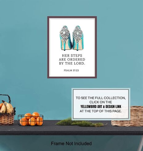 Religious Wall Art For Home 11x14 - Bible Verse Wall Decor - Catholic Wall Decor - Holy Scripture Wall Art - spiritual Gifts - Inspirational Quotes - Light Blue - God Wall Decor for Women - Unframed in Kuwait