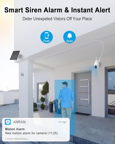 2K Security Camera Outdoor-Solar Security Cameras Wireless Outdoor with 360° View, Smart Siren, Spotlights, 3MP Color Night Vision, AI Human Detection, 2-Way Talk, Compatible with Alexa, Q3 in Saudi Arabia