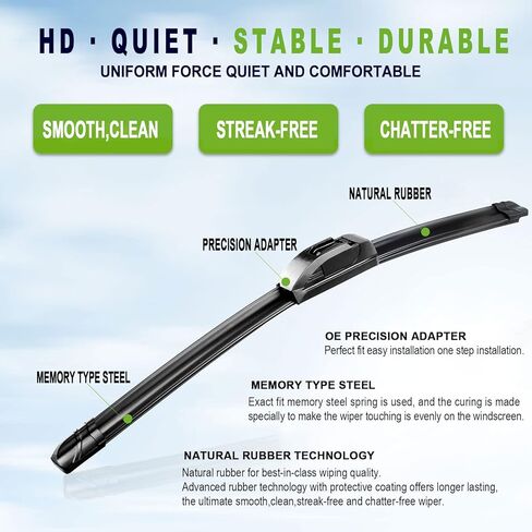 PARRATI® High Performance Premium All-Season Automotive Windshield Wipers with Rear Wiper Blades Replacement for 2019-2023 Chevrolet Blazer,2018-2023 GMC Terrain,Easy to Install 24"+18"+13''(Set of 3) in Saudi Arabia