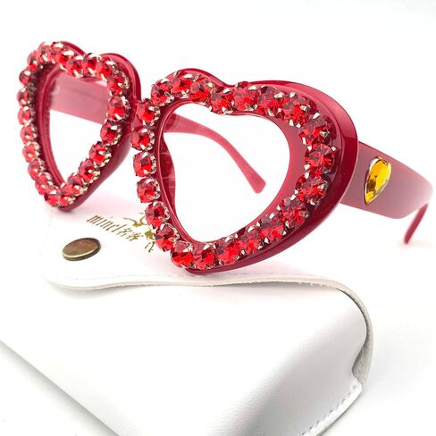 Love Heart Shaped Reading Glasses Women Big Diamond Reader Glasses Fashion Blue light blocking Rhinestone Eyeglasses in Kuwait