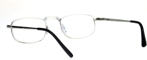 Mens Pocket Clip Arm Spring Hinge Rectangular Metal Rim Reading Glasses in Kuwait