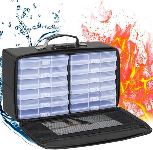 Fireproof Photo Storage Box with 18 Inner 4" x 6" Photo Case(Clear),Photo Box Organizer with Lock in Saudi Arabia
