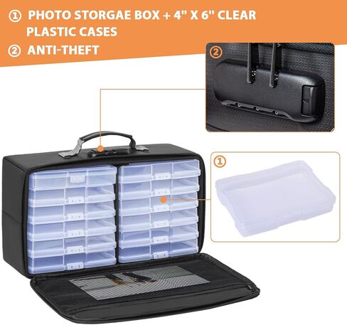 Fireproof Photo Storage Box with 18 Inner 4" x 6" Photo Case(Clear),Photo Box Organizer with Lock in Saudi Arabia