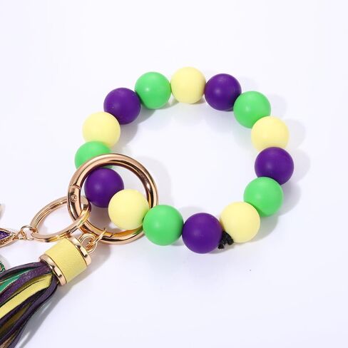 NVENF Mardi Gras Keychain سيليكون حلقة رئيسية سوار محمول منزل مفاتيح السيارة حلقة حامل in Kuwait