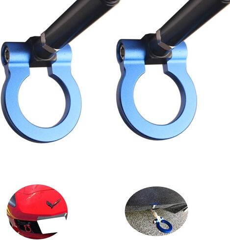 Dewhel Racing Sports Track Racing Style ألومنيوم سحب هوك أمامي خلفي لـ 14-21 شيفروليه كورفيت C7 Z06 ZR1 Stingray Z51 C8 (أسود) in Kuwait