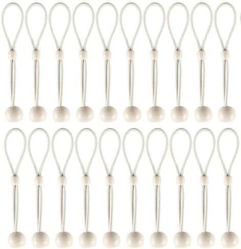 Ball Bungee Cords with Elastic String, Smooth Bungee Ball, for Tents, Canopies, Tarp, Straps, Poles, Wires, and Roller Blinds. (20 Piece，6inch，Beige) in Kuwait