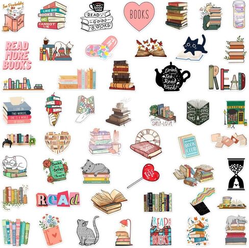 50Pcs Cat Stickers, Kawaii Stickers Vinyl Waterproof Stickers, for Laptop Water Bottle Skateboard Luggage Car Bumper Cute Cat Stickers for Adults Teens in Saudi Arabia