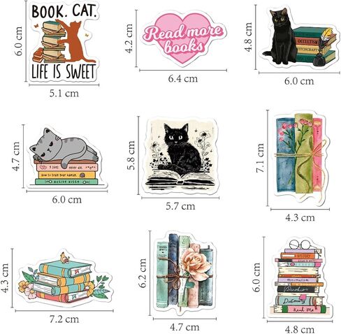 50Pcs Cat Stickers, Kawaii Stickers Vinyl Waterproof Stickers, for Laptop Water Bottle Skateboard Luggage Car Bumper Cute Cat Stickers for Adults Teens in Saudi Arabia