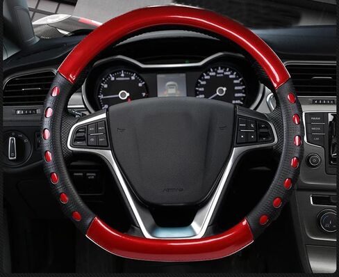 D Cut Steering Wheel Cover - D Shaped Flat Bottom Microfiber Leather Anti-Skid Breathable Fit 14.5"-15" (Blue) in Kuwait