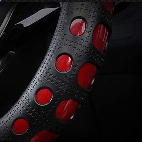 D Cut Steering Wheel Cover - D Shaped Flat Bottom Microfiber Leather Anti-Skid Breathable Fit 14.5"-15" (Blue) in Kuwait