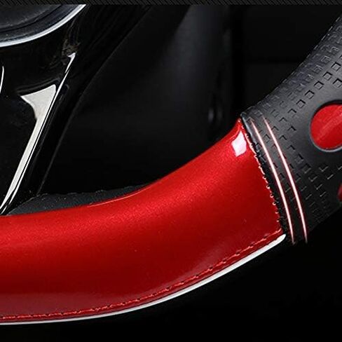 D Cut Steering Wheel Cover - D Shaped Flat Bottom Microfiber Leather Anti-Skid Breathable Fit 14.5"-15" (Blue) in Kuwait