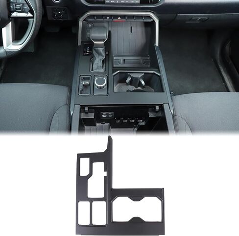 Aunginsy Car Central Control Gear Shift Panel Cover Cup Holder Trim Fit Toyot@a Tundra/Sequoia 2022-2025 Car Gear Shifter Console Anti-Scratch Panel Frame Decorative Sticker Protection ABS Accessories in Kuwait