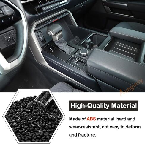 Aunginsy Car Central Control Gear Shift Panel Cover Cup Holder Trim Fit Toyot@a Tundra/Sequoia 2022-2025 Car Gear Shifter Console Anti-Scratch Panel Frame Decorative Sticker Protection ABS Accessories in Kuwait