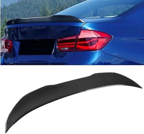 MotorFansClub سبويلر من ألياف الكربون الحقيقية، جناح سبويلر خلفي مناسب لسيارات BMW F30 3 Series 2012-2018، مناسب لسيارة F80 M3 سيدان 2014-2019، مناسب لـ 318i 320i 325i 328i 330i 335i 340i PSM Style Duckbill Wing Lip in Kuwait