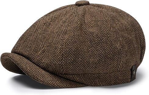 Newsboy Hats for Men Classic 8 Panel Wool Blend Newsboy Flat Cap Herringbone Tweed Hat in Saudi Arabia