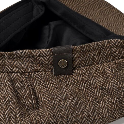 Newsboy Hats for Men Classic 8 Panel Wool Blend Newsboy Flat Cap Herringbone Tweed Hat in Saudi Arabia