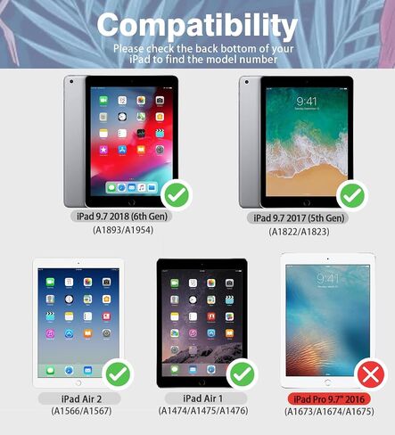 Rotating Case for iPad 9.7 inch 6th/5th (2018/2017), and iPad Air 2 with Auto Sleep/Wake, Unicorn in Saudi Arabia