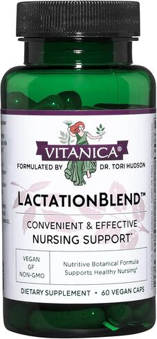 Vitanica Lactation Blend, Lactation Supplement, Breastfeeding Support Increase Breast Milk Supply and Flow, Organic Fennel, Milk Thistle, Fenugreek Seed and More, Non-GMO, Vegan, 60 Capsules in Saudi Arabia