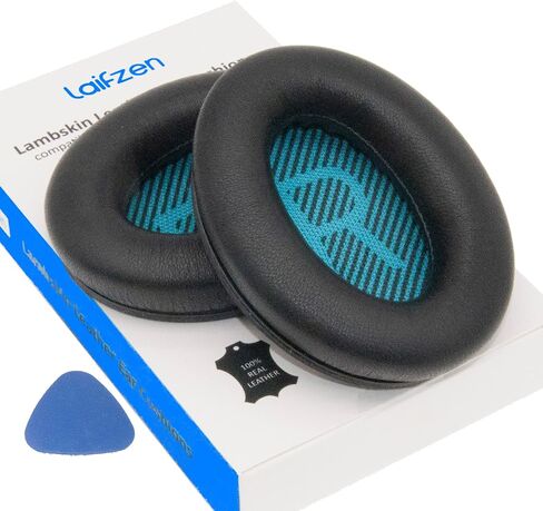 Lambskin QC45 Earpads Cushions Replacement Ear Pads for Bose QC 45 QuietComfort Sheepskin Handpicked-Quality (QC45 Black) in Saudi Arabia