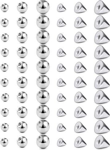 16/14g Replacement Piercing Changing Balls/Cones/Parts for Septum Tongue Bridge Eyebrow Lip Rings Medusa Labret Cheek Belly Button Cartilage Conch Helix Rook Tragus Industrial Earrings in Kuwait