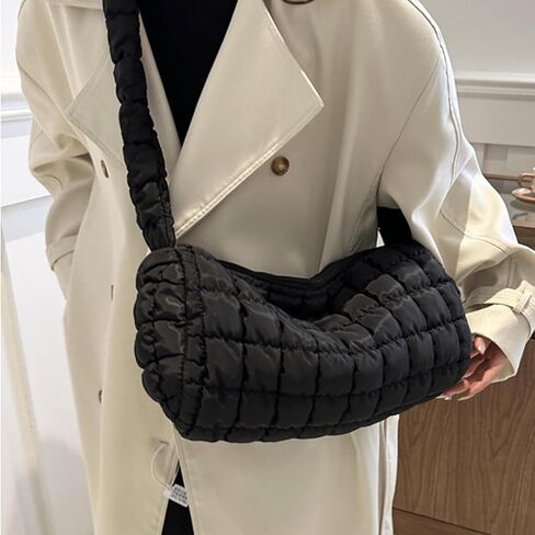 Quilted Tote Bag, Puffer Tote Bag For Women, Stylish Quilted Crossbody Bag Quilted Purse Puffer Shoulder Bag Puffy Tote Bag in Saudi Arabia