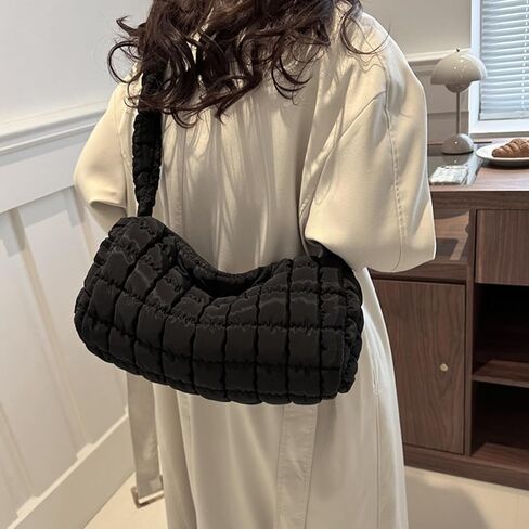 Quilted Tote Bag, Puffer Tote Bag For Women, Stylish Quilted Crossbody Bag Quilted Purse Puffer Shoulder Bag Puffy Tote Bag in Saudi Arabia