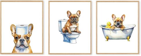 Boat Wades Golden Retriever Dog Bathroom Unframed Wall Art Prints,Funny Dog Bathroom Posters & Prints For Kids Bathroom Toilet Home House Living Room Decor, Goldendoodle Wall Art Prints 8x10 Set Of 3 in Saudi Arabia