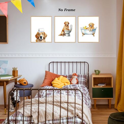 Boat Wades Golden Retriever Dog Bathroom Unframed Wall Art Prints,Funny Dog Bathroom Posters & Prints For Kids Bathroom Toilet Home House Living Room Decor, Goldendoodle Wall Art Prints 8x10 Set Of 3 in Saudi Arabia