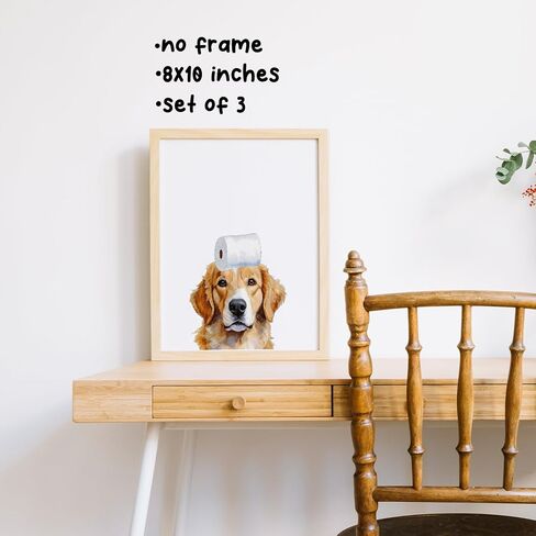 Boat Wades Golden Retriever Dog Bathroom Unframed Wall Art Prints,Funny Dog Bathroom Posters & Prints For Kids Bathroom Toilet Home House Living Room Decor, Goldendoodle Wall Art Prints 8x10 Set Of 3 in Saudi Arabia