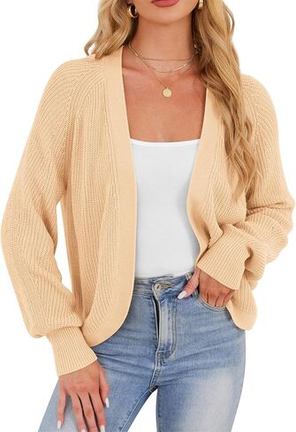 Cropped Cardigan Sweaters for Women Trendy Chunky Cable Knit Soft Cute Loose Sweaters Coats for Casual in Kuwait