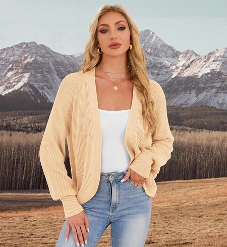 Cropped Cardigan Sweaters for Women Trendy Chunky Cable Knit Soft Cute Loose Sweaters Coats for Casual in Kuwait