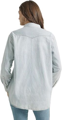 Wrangler Women's Retro Denim Stripe Snap Shirt in Kuwait