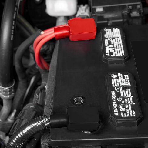 10 Pcs Battery Terminal Insulator Cover, Battery Terminal Protector Soft Rubber Positive and Negative Poles Stud Cover Connector Top Post Cap Insulating Terminal Cover (Black and Red) in Saudi Arabia