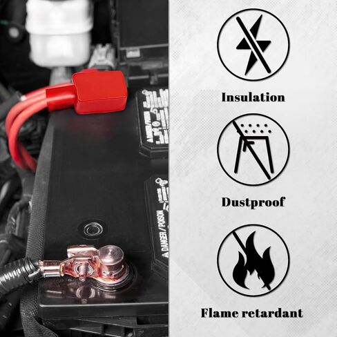 10 قطع من غطاء عازل طرف البطارية، واقي طرف البطارية، غطاء طرفي عازل للأقطاب الإيجابية والسلبية من المطاط الناعم (أسود وأحمر) in Kuwait