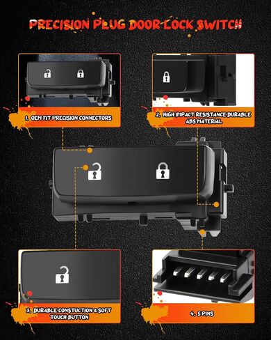 استبدال مفتاح التحكم في قفل الباب مناسب لسيارة Chevy Silverado 1500 2500HD 2008-2013 GMC Sierra 1500 2500 HD 2008-2013 GMC Sierra Denali 2500HD 3500HD 2011-2014 15804093 SW9550 in Saudi Arabia