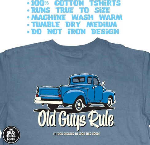 OLD GUYS RULE Men's Graphic T-Shirt, It Took Decades - Father's Day, Birthday Gift - Funny Novelty Tee for Vintage Truck, Car in Kuwait