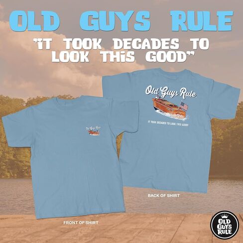 OLD GUYS RULE Men's Graphic T-Shirt, It Took Decades - Father's Day, Birthday Gift - Funny Novelty Tee for Vintage Truck, Car in Kuwait
