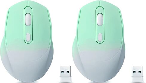 2 Pack Wireless Gradient Color Bluetooth Mouse,Dual Mode Rechargeable Silent Slim Laptop Mouse,Portable(BT5.2+USB Receiver) Computer Mice,for Laptop,Desktop,ipad Tablet,Phone,Mac(Gradient Pink) ﻿ in Kuwait