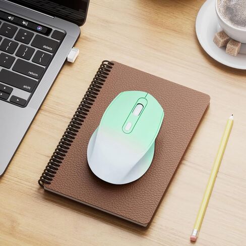 2 Pack Wireless Gradient Color Bluetooth Mouse,Dual Mode Rechargeable Silent Slim Laptop Mouse,Portable(BT5.2+USB Receiver) Computer Mice,for Laptop,Desktop,ipad Tablet,Phone,Mac(Gradient Pink) ﻿ in Kuwait