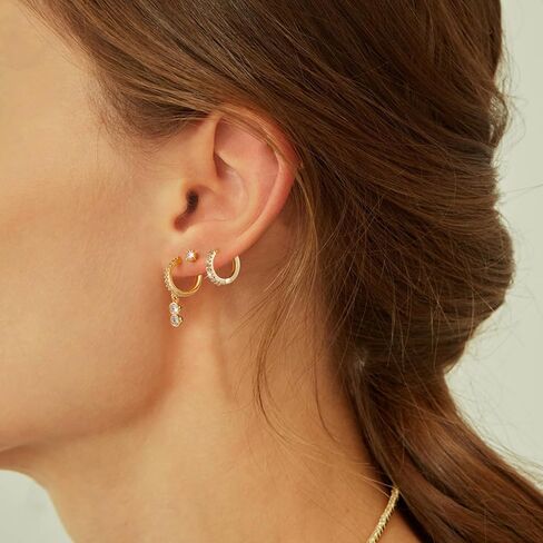 أقراط كينيفيرا من الذهب عيار 14 قيراط للنساء، أقراط دائرية كبيرة سميكة من الذهب in Kuwait