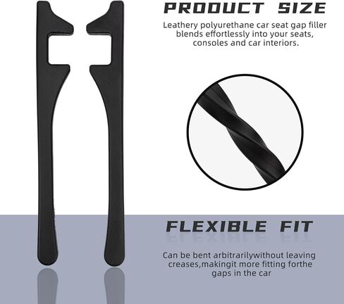 Car Seat Gap Filler 2 Pack, Universal Gap Filler for Car Between Seat and Console, Relleno para Huecos en Asientos de Coche Prevent Items from Falling Between(Cellphone Wallet Keys...)(Black) in Saudi Arabia