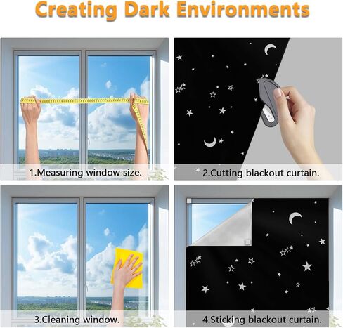 Portable Blackout Curtains 118" x 57", 100% Portable Blackout Shades, Blackout Window Cover with Hook and Loop Tape, Temporary Blackout Blinds for Windows, Baby Nursery, Bedroom, Travel in Saudi Arabia