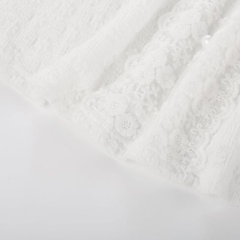 بلوزة نسائية من Belle Poque على الطراز الفيكتوري بأكمام منتفخة ورقبة وهمية قميص دانتيل غير رسمي قابل للتمدد مع أزرار زخرفية in Kuwait