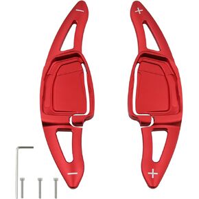 Aluminum Steering Wheel Shift Paddle Extensions for Audi (RS3/RS5/RS6/RS7) 2021-2024 E-tron GT 2022-2024 Auto Accessories（red）