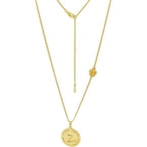 S925 Sterling Silver 26-Letter Round Brand Sweater Chain Female American Vintage ins Fashion Hip-hop Necklace 42cm+5cm 18K Gold Plated (Z,golds)